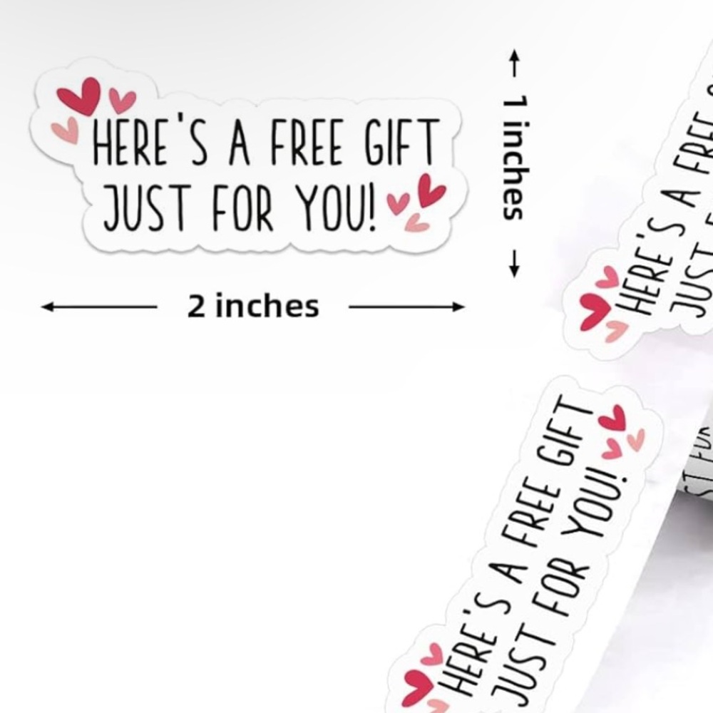Set of 50 Free Gift Stickers with hearts - Picture 2 of 4